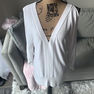 Boston Proper Soft off white cold shoulder top